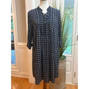 Pinkblush Navy‎ and White Patterned 3/4 Sleeve Maternity Dress Size Medium